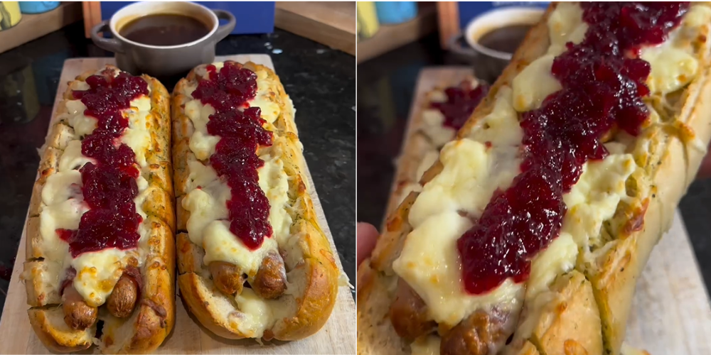 Indulge Your Taste Buds with a Festive Flavor Explosion: Pigs in Blanket and Brie Stuffed Garlic Bread!